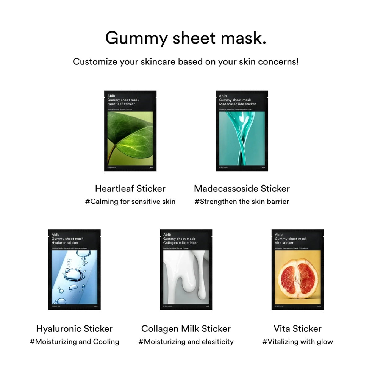 Gummy Sheet Mask Collagen Milk Sticker