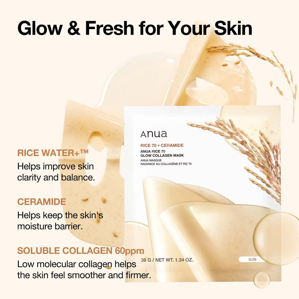 Rice 70 Glow Collagen Mask 4pcs