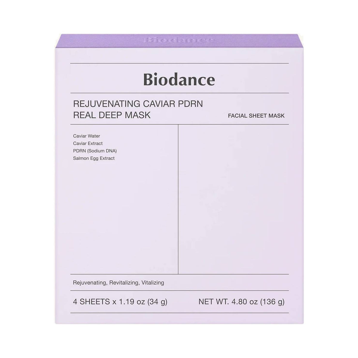 Rejuvenating Caviar PDRN Real Deep Mask 4pcs