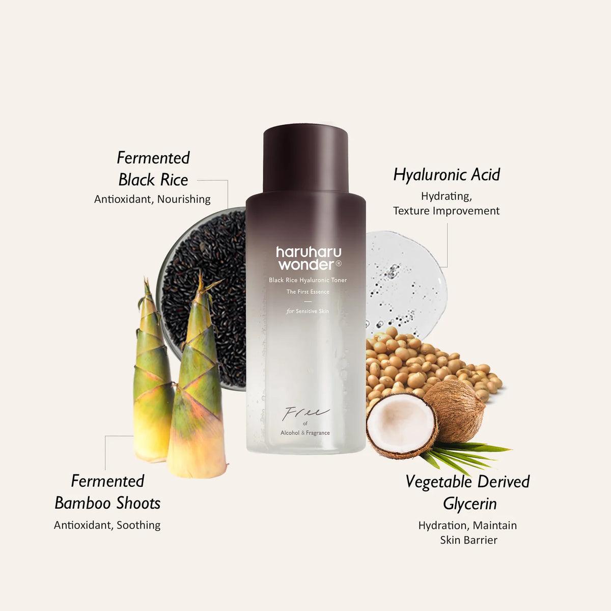 Black Rice Hyaluronic Toner for Sensitive Skin 150ml