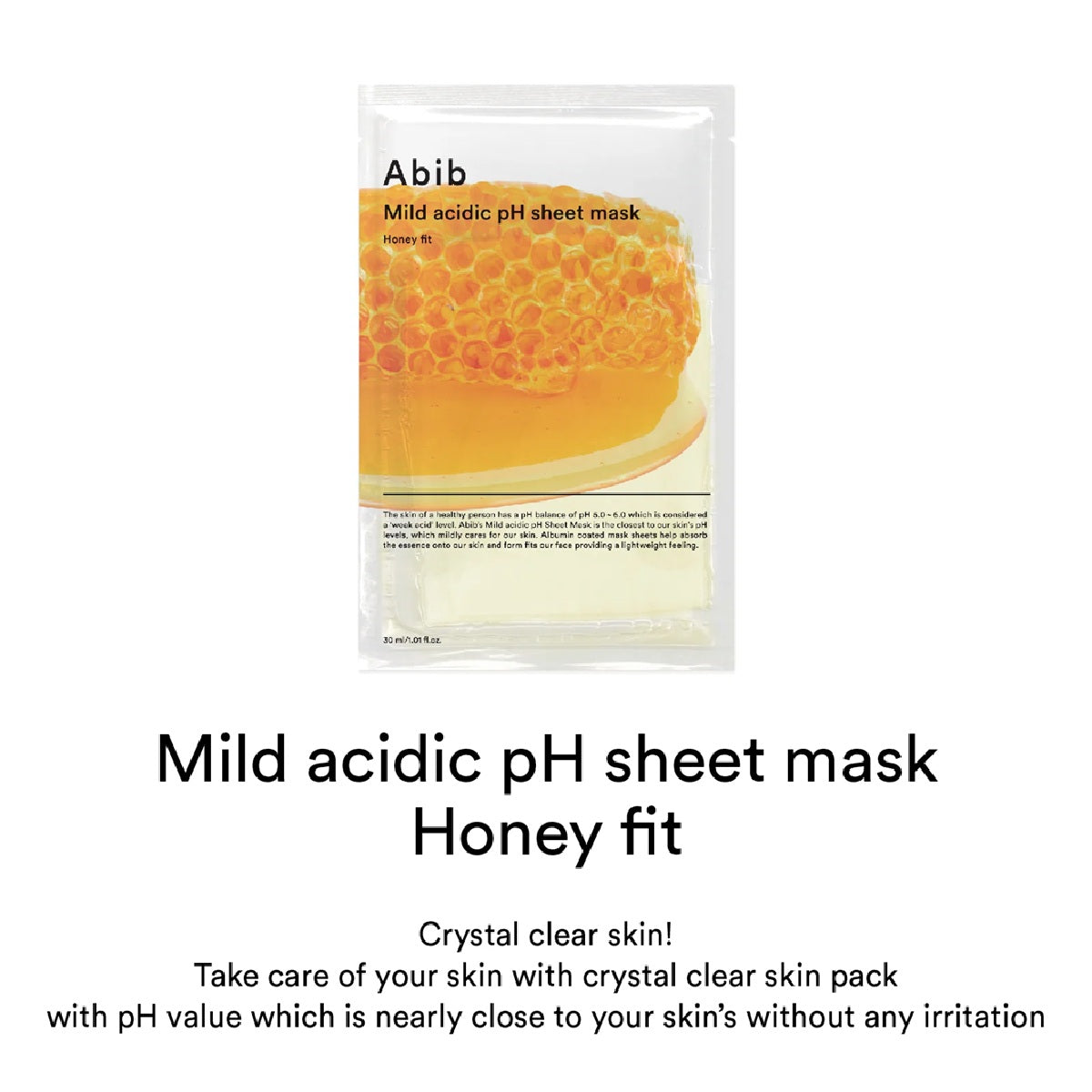 Mild Acidic pH Sheet Mask Honey Fit