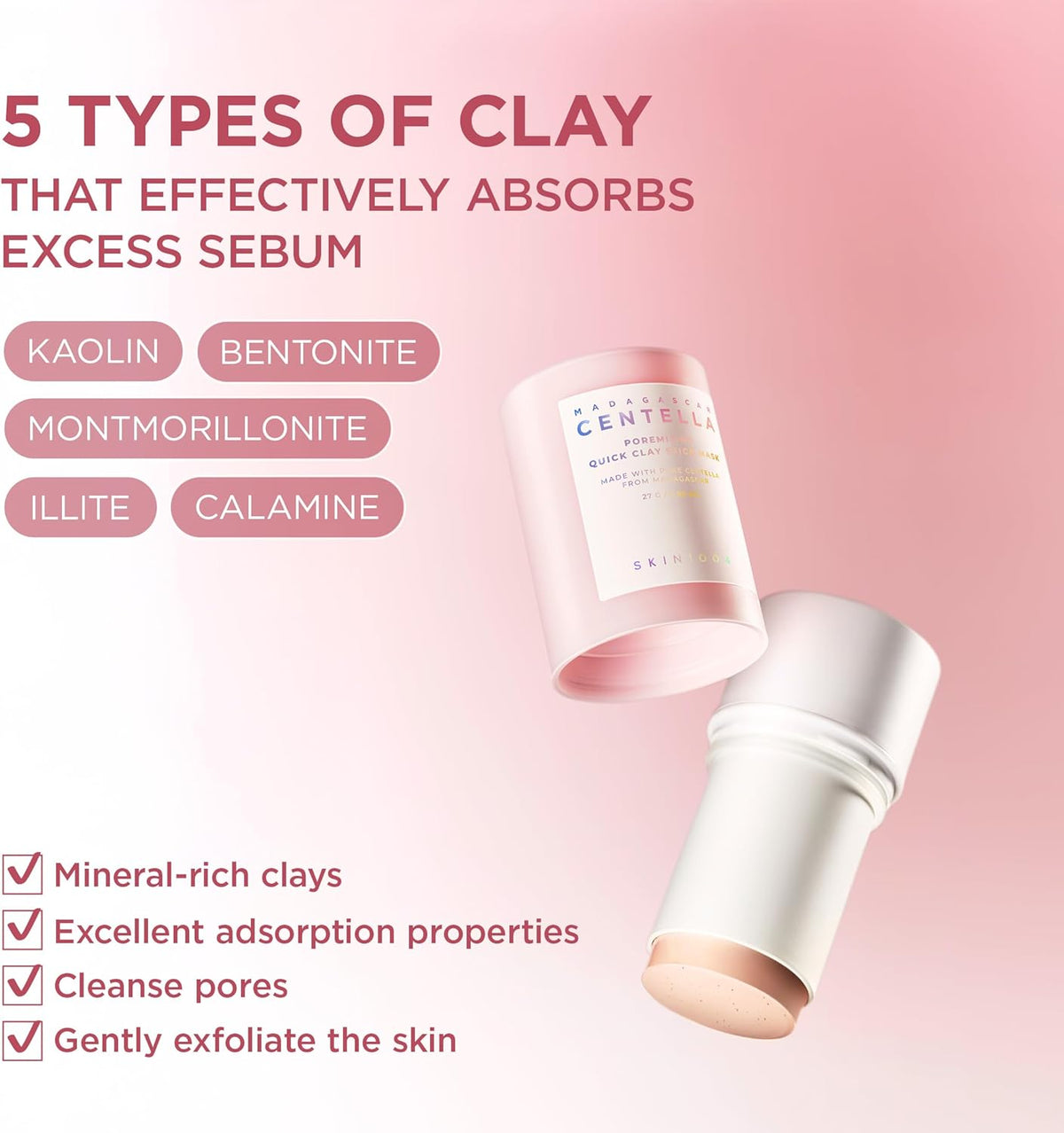 Madagascar Centella Poremizing Quick Clay Stick Mask 27g