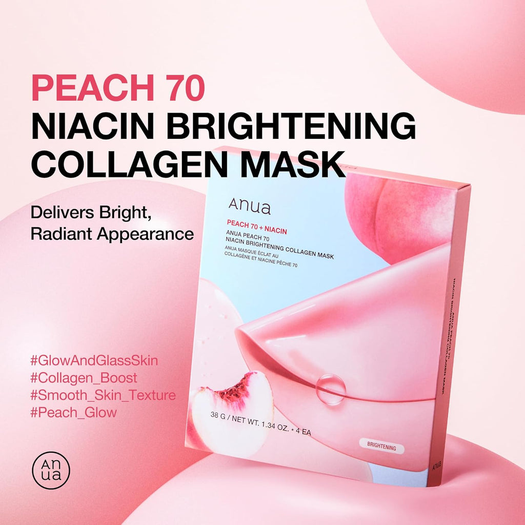 Peach 70 Niacin Brightening Collagen Mask 4pcs